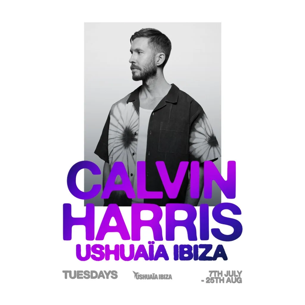 Cartel oficial de Calvin Harris en Ushuaïa Ibiza 2026 Cartel oficial de Calvin Harris en Ushuaïa Ibiza 2026